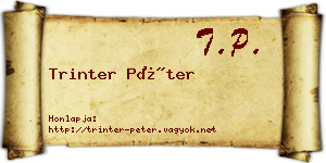 Trinter Péter névjegykártya
