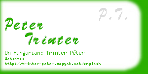 peter trinter business card